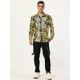 thumbnail image 3 of INSPIRE CHIC Big & Tall Men's Leopard Print Button Down Long Sleeve Shirt, 3 of 6