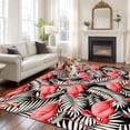 thumbnail image 2 of Large Area Rugs for Living Room Bedroom, Red Flamingo 6'x9' Rug Washable Carpet Runner Indoor Outdoor, Summer Tropical Plants Leaves Botanical Black Non Slip Floor Mats Rug for Kitchen, Playroom, 2 of 8