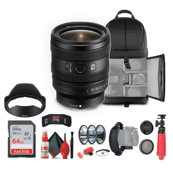 Sony FE 24-50mm F/2.8 G Lens (Sony E) (SEL2450G)   64GB Memory Card   More - Bundle(International Model)