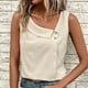 thumbnail image 1 of mfyjkho Tops De Moda Para Mujer, Blusa Informal Sin Mangas De Color Liso Con Botones Y Cuello Estilo Dama Tops De Gimnasio Para Mujer S, 1 of 3
