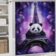 thumbnail image 5 of Funny Cute Panda 4 Pcs Shower Curtain Set with Rug Bathroom Sets with Waterproof Fabric And Non-Slip Rugs Toilet Lid Cover Bath Mat Decor with Hooks, 5 of 8