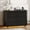 Black, variant on Casvik 6 Drawer Dresser with LED Lights, Modern Oval Storage Cabinet with Fluted Doors, Sideboard Buffet Cabinet with Motion Sensor, USB & Type-C Charging Ports, Solid Wood Legs, Black