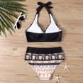 thumbnail image 4 of Acyse 2025 Womens Bikinis Clearance Juniors Fashion Ruffle Conservative Piece Swimsuit Chest Hollow Colorblocking Backless Swimsuit, 4 of 4