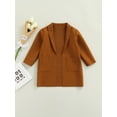 thumbnail image 2 of Faithtur Girls Casual Coat Solid Color Long Sleeve Cardigan with Pockets, 2 of 9