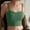Green, variant on Women's Seamless Bralette Padded Cami Wide Strap Crop Tank Top Sleeveless Basic Yoga Bra Lounge Wear