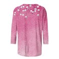 thumbnail image 5 of Classic Fit Womens Tops 3/4 Sleeve Shirts Vintage Floral Tshirts Round Neck Basic Tee Casual Blouse, 5 of 5