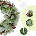 thumbnail image 2 of Unique Bargains Flower Wreaths for Front Door Artificial Wreath with Berries Green White, 2 of 7