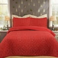 thumbnail image 1 of MarCielo Queen Size Quilt Set, Christmas Comforter Set with 2 Pillow Shams, Medallion Pattern 88" X 92" - Red, 1 of 5
