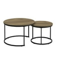 thumbnail image 3 of Nesting Coffee Table Of 2, 27.6inch Round With Industrial Wood Texture And Strong Metal Support For Living Room Bedroom Terrace (brown Effect Stable, 3 of 5