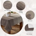 thumbnail image 5 of Brown Beige Ombre Table Cloth Waterproof Tablecloths, Farmhouse Vintage Wooden Striped Tablecloth Dining Table Cover for Kitchen Party Tabletop Outdoor, Square Tablecloth 60x60 Inch, 5 of 9
