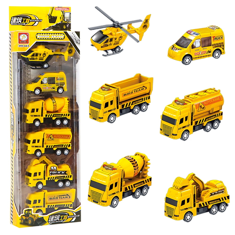 6pcs Inertia Fun Engineering Car Set Excavator Vehicle Model (Engineering)