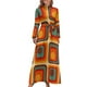 thumbnail image 1 of Vestido largo con patrón de cuadrados y círculos degradados geométricos retro 221, vestido de noche, 1 of 4
