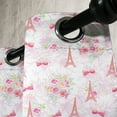 thumbnail image 3 of Ambesonne Paris Grommet Curtain, Eiffel French Bouquet Form, 50" x 108", Pale Green Pale Pink, 3 of 6