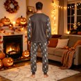 thumbnail image 4 of Playful Family Matching Halloween PJs Set, Cute Spooky Long Sleeve Sleepwear Loungewear Outfits for Family Movie Evening, 4 of 5