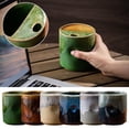 thumbnail image 4 of 18oz Vintage Kiln Style Ceramic Coffee Mug with Sip Hole, Handleless Tumbler, Large Porcelain Travel Cup for Hot Cold Drinks, Creative Gift for Home Office Commuters, 4 of 6