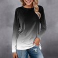thumbnail image 2 of Womens T Shirt Women Daily Tops Long Sleeve Comfortable Gradient Print Tops Casual Long Sleeve Tunic Crew Neck Pullover Shirts Funny Tees, 2 of 4