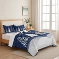 thumbnail image 5 of Quilts Twin XL Size Bedding Set, Navy Blue Christmas Lightweight Quilted Comforter, Xmas Trees Snowflake Snowy Winter Soft Reversible Bedspread Coverlet with Pillow Covers for All Season, 68" x 98", 5 of 9