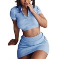 thumbnail image 3 of ZAXARRA Women Clothes Dress Short Sleeve Ribbed Knit Crop Tops+Pencil Skirts, 3 of 9