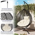 thumbnail image 4 of Jopath Hanging Egg Chair with Stand, Sturdy Hammock Chair with Rattan Weaving, Swing chairs with Soft Removable Cushion for Balcony Bedroom Garden Black+Beige, 4 of 9