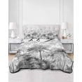 thumbnail image 3 of Summer Tropical Leaves Summer Quilt Set Twin Size, Soft Microfiber Quilted Bedding Set with 2 Pillow Shams, Gray Palm Trees Botanical Lightweight All Season Bedspread Coverlet for Bedroom 68"x86", 3 of 6