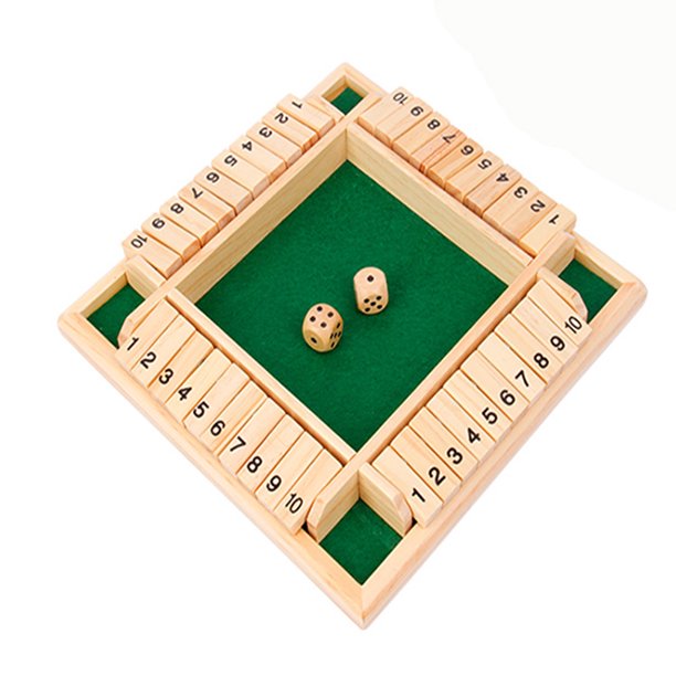 Wooden four-sided digital flip card interactive game (green) drinking game flip card 0.35kg (white box)