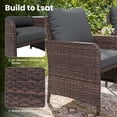 thumbnail image 4 of ELPOSUN 5-Piece Patio Furniture Set, Outdoor PE Wicker Conversation Chairs with Ottoman Underneath, Brown Ratan,Gray, 4 of 8
