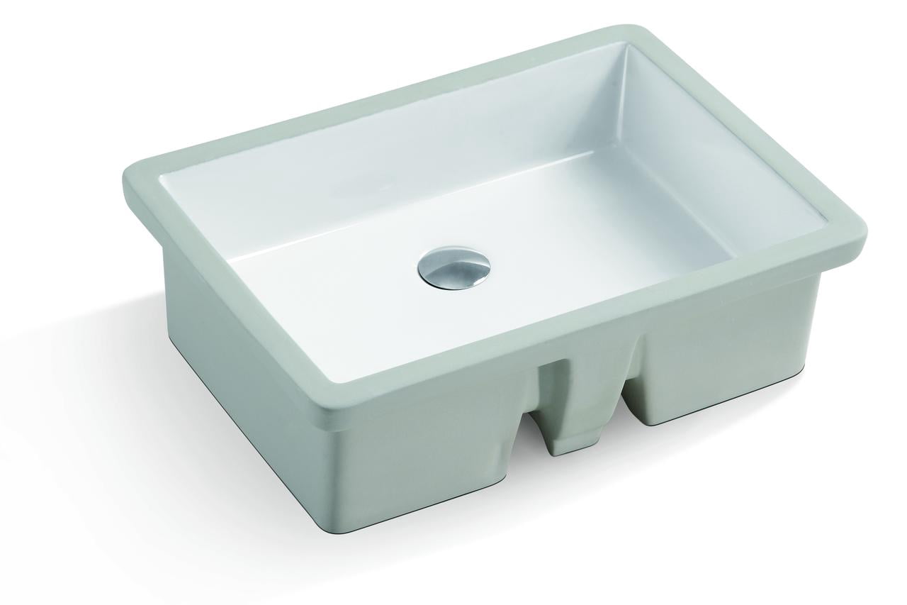 Lila Undermount Ceramic Basin Sink, Glossy White