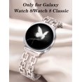 thumbnail image 4 of Wearlizer Metal Band Compatible with Samsung Galaxy Watch 9/8 40mm 44mm & Watch 8 Classic 46mm, Dressy Stainless Steel Chain Bracelet Band for Women, No Gap Adjustable Strap, 4 of 7