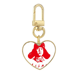 thumbnail image 1 of Lei Feng servir a la gente China Roja Llavero de metal en forma de corazón dorado, 1 of 3