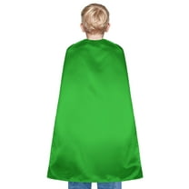 Toptie Satin Superhero Capes, Halloween Festival Event Costumes and Dress-Up with Touch Fastener-Green-19 2/3" H x 27 1/2" W