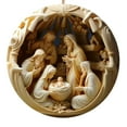 thumbnail image 5 of Holloyiver Christmas Easter Nativity Scene Ornament, Metal/Wood Black, 5 of 8
