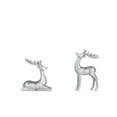 thumbnail image 2 of Gold Electroplated Resin Reindeer Figurines (Set of 2), Christmas Desktop Ornament Elk Statue, Festive Tabletop Accent Home Holiday Decor Gift White Gold, 2 of 10