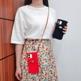 thumbnail image 4 of Compatible with iPhone 13 Wallet Case Silicone Rubber Soft with Neck Strap Lanyard Crossbody Credit Card Holder Handbag Shockproof Protective Cover for Girls and Women, 4 of 8