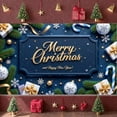 thumbnail image 5 of Gold Lettering Christmas Banner Snowflake Design Happy New Year Banner Blue Background Golden Stars Holiday Banner for Christmas Party New Year Celebration Holiday Decoration, 5 of 8