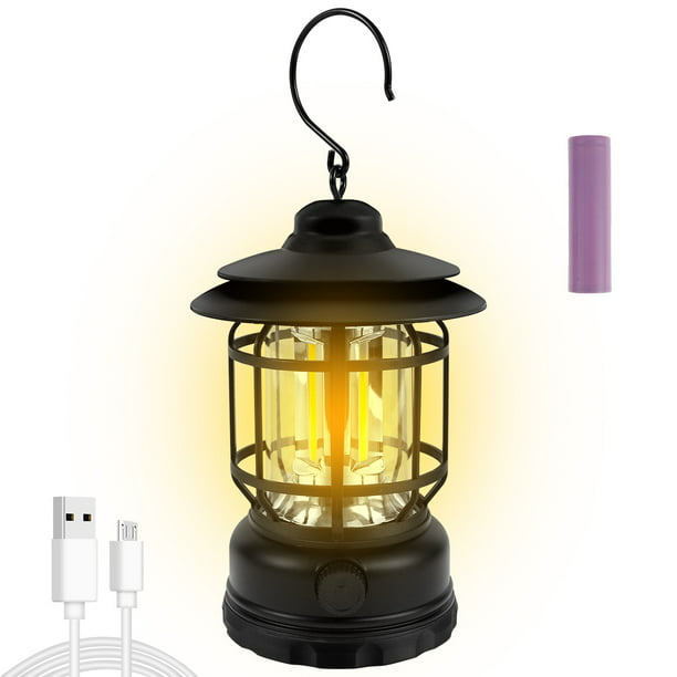 Camping Lantern with Dimmer Switch Rechargeable LED Light Portable Lightweight USB Lamp Adjustable Retro for Outdoor Fishing Garden Courtyard - Walmart.com