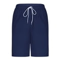 thumbnail image 2 of OGLCCG Mens Swim Trunks with Compression Liner 2 in 1 Quick Dry Bathing Suit Beach Shorts with Pockets Summer Vacation Swimwear,XL,Dark Blue, 2 of 5