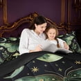 thumbnail image 4 of Homewish Moon Phase Butterfly Twin Comforter Sets, Botanical Daisy Mushroom Bedding Set, Green Black, Black Reversible 2 Piece, 1 Comforter and 1 Pillowcase, 4 of 6