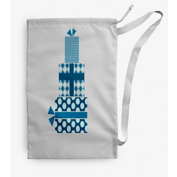 Simply Daisy Gift Wrapped 18 x 29 in Blue Laundry Bag