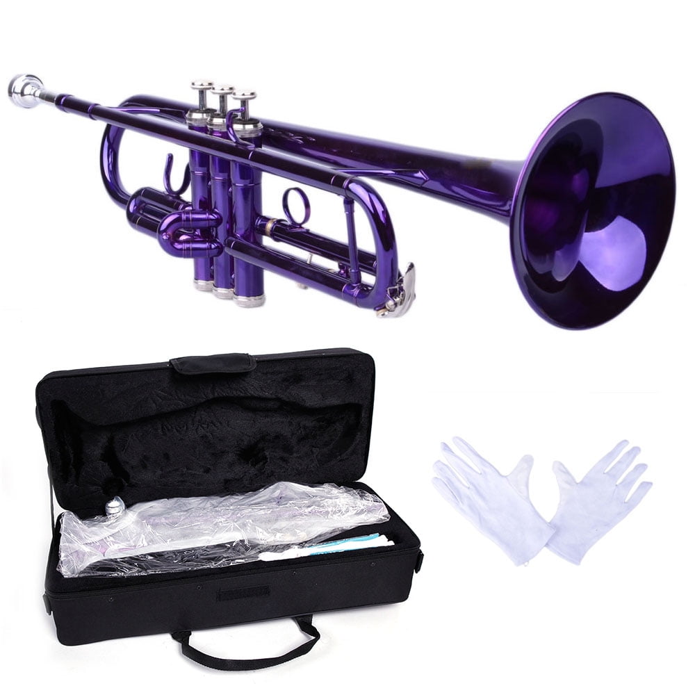 Topcobe Brass B Flat Trumpet with Hard Case Gloves Cleaning Kit, Trumpet for Student Beginner