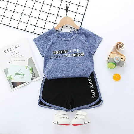 

RPVATI Infant Baby Toddler Child Children Kids Clothes Short Sleeve T Shirts 2 Pieces Summer Clothes Set
