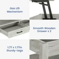thumbnail image 4 of Greenstell Table Basse à Plateau Relevable avec 2 Tiroirs, 39 Pouces de Large, Gris, 4 of 8