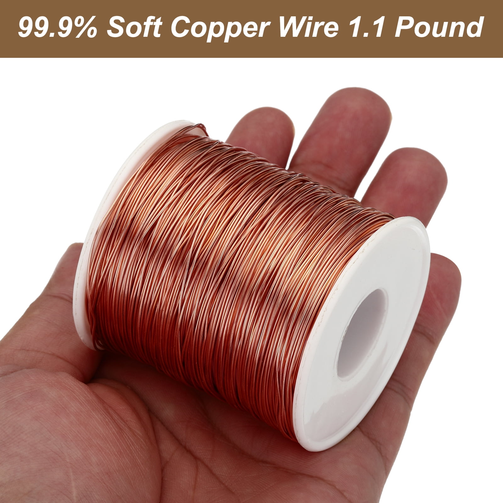 99.9% Dead Soft Copper Wire, 18 Gauge/ 1 Mm Diameter, 213 Feet/ 65