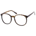 thumbnail image 3 of zeroUV Unisex Classic P3 Horn Rimmed Clear Lens Round Eyeglasses 53mm (Orange-Tortoise / Clear) - 53mm, 3 of 5