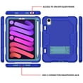 thumbnail image 2 of iPad mini 6 Case with HD Screen Protector, iPad mini 6th Generation Case 8.3 inch 2021, Dteck Heavy Kids Safe Shockproof Case with Built-in Kickstand for iPad mini 6th Generation, Navy/Jade Green, 2 of 7