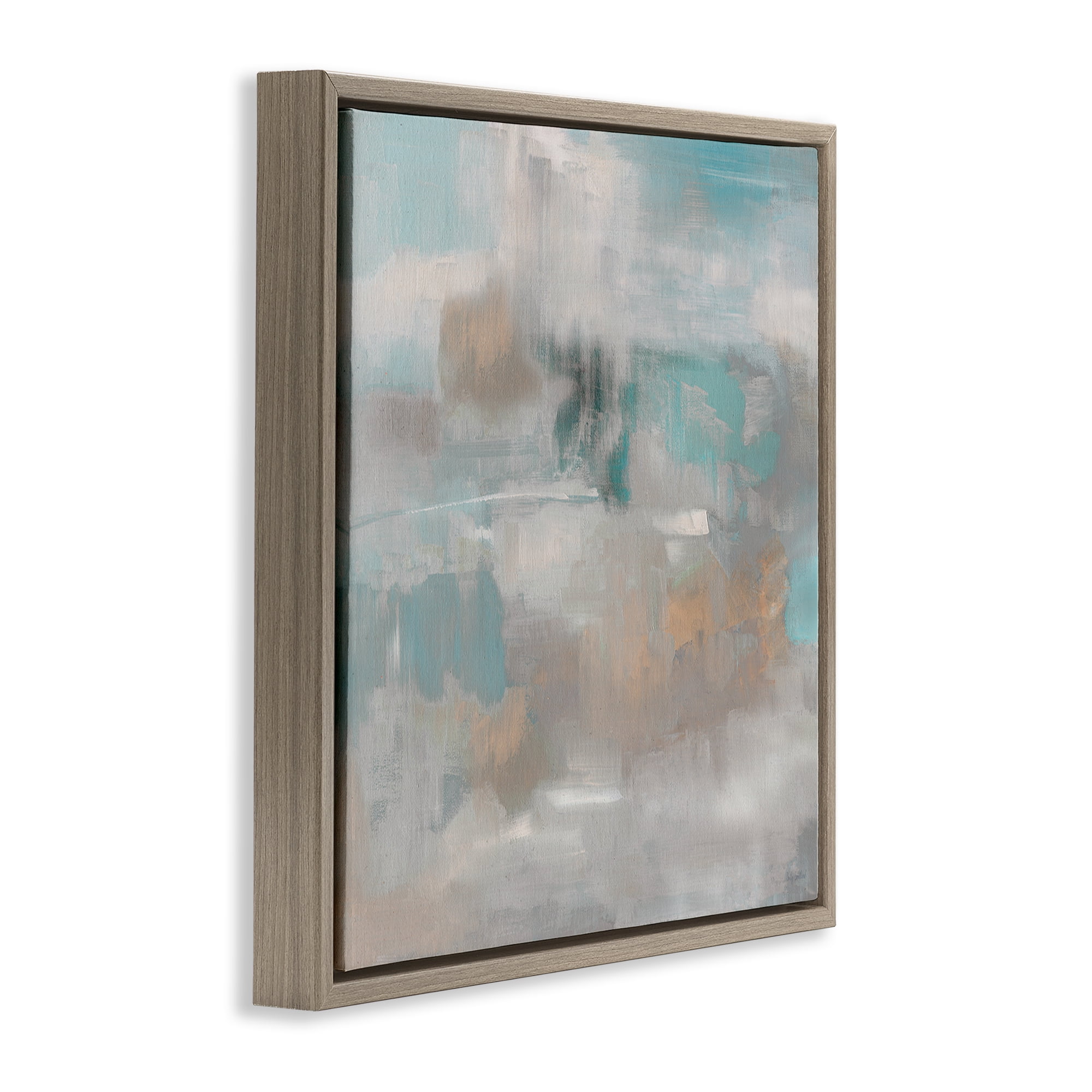 Stupell Industries Serene Soft Abstract Study Brown Framed Floater Canvas Wall Art, design by Sally Swatland