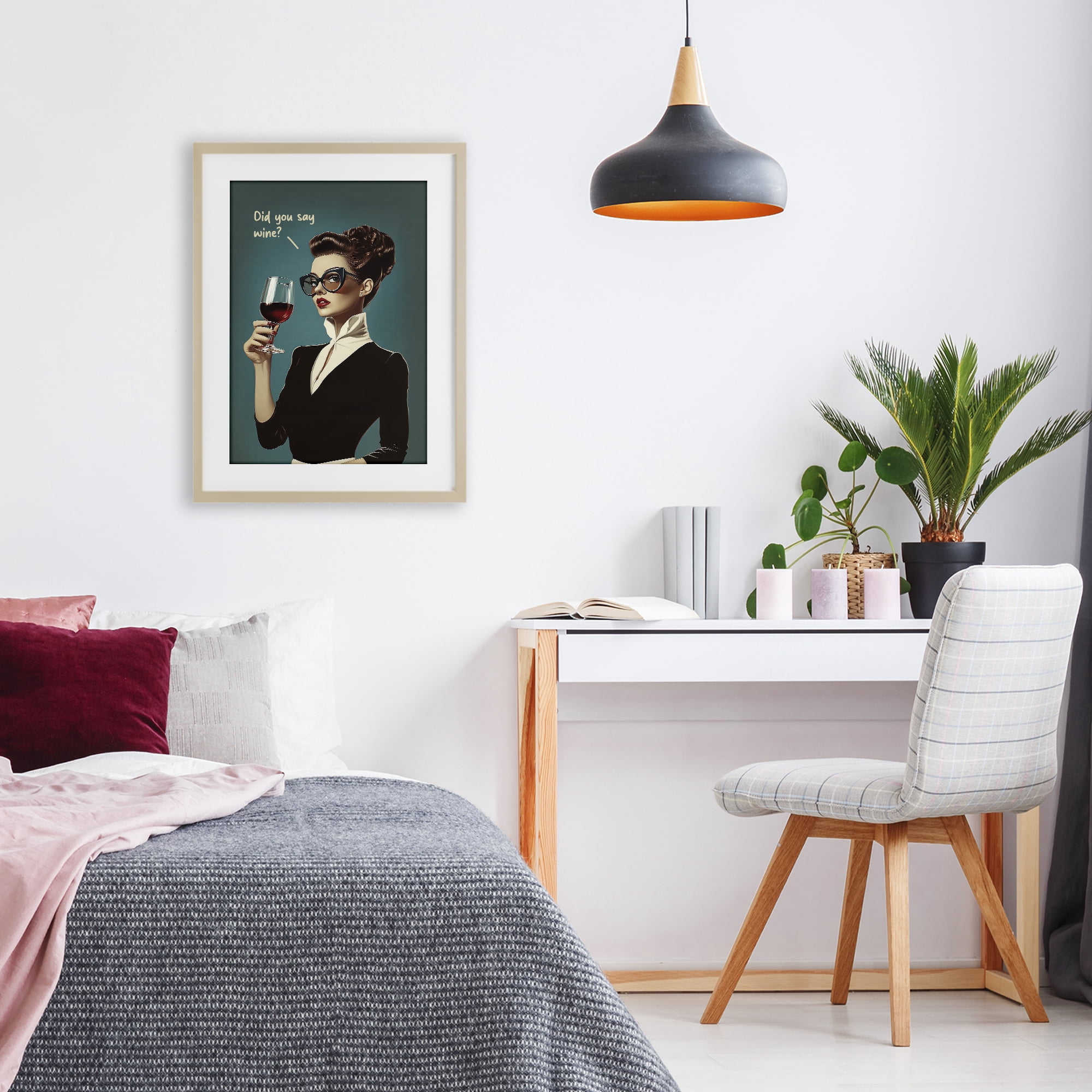 Stupell Industries Did You Say Wine Birch Framed Print Under Glass, design by Andreas Magnusson