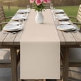 thumbnail image 4 of Beige Pure Color Table Runner - 60 Inch Long Aesthetics Contemporary Modern Cotton and Linen Blended Dress Scarves Farmhouse Table Runner for Kitchen Dining, Coffee Table, 13" x 60", 4 of 8