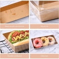 thumbnail image 3 of Paquete de 50 Cajas De Postre Con Tapas Transparentes,Cajas de Panadería Kraft Cajas de Charcutería,Para Galletas,Donuts,Muffins,Pastel Pequeños, Sándwiches y Pastelería, 3 of 4