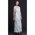 thumbnail image 3 of Bimba Shibori Women Side Slits Long Casual Halter Maxi Dress Printed Party Wear-Large, 3 of 6
