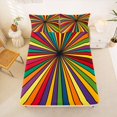 thumbnail image 4 of Manfei Ink Rainbow Queen Sheets, Watercolor Spiral Abstract Queen Sheet Sets, Rainbow Multicolor, 4 Pieces, 1 Flat Sheet, 1 Fitted Sheet and 2 Pillowcases, 4 of 6